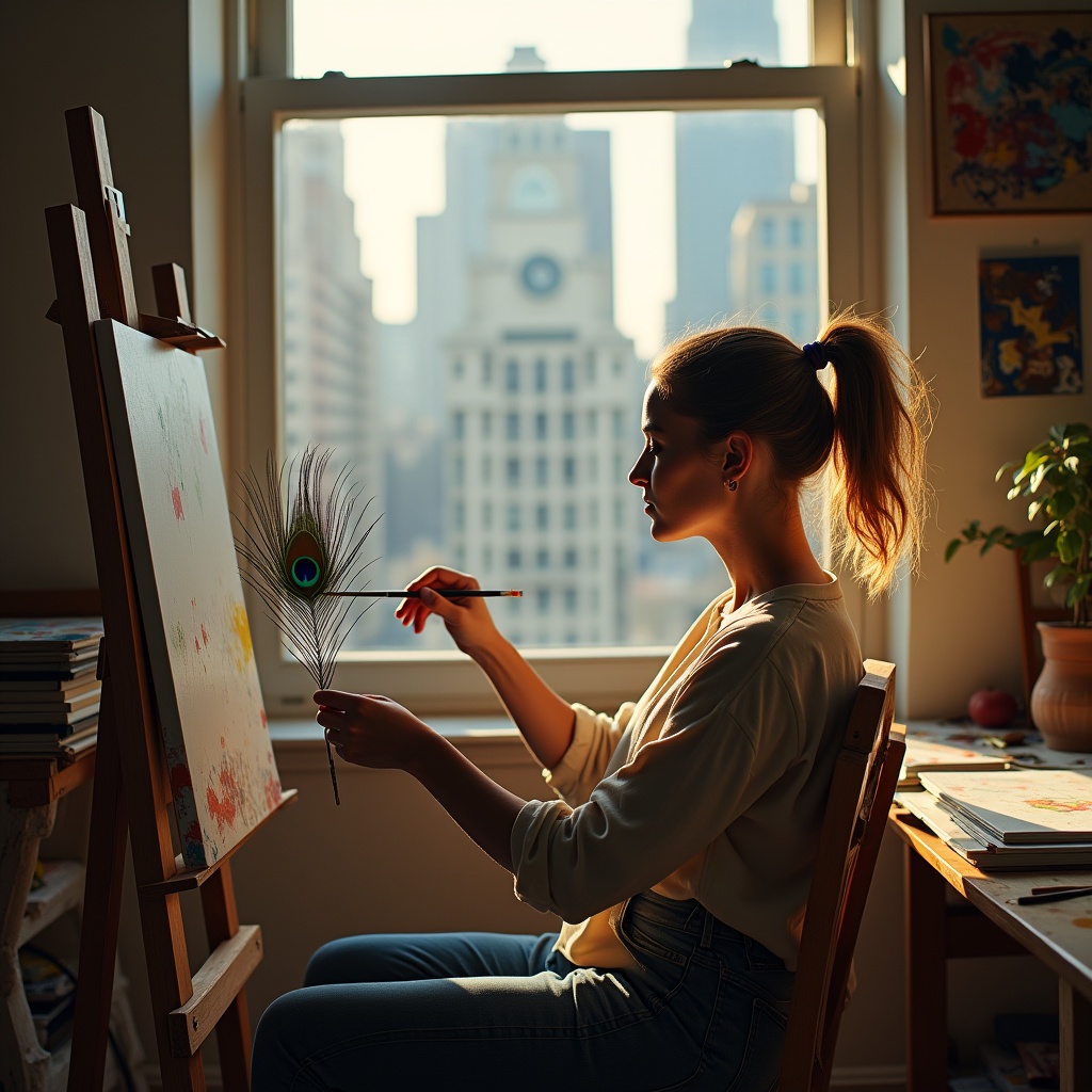 A potter with clay-stained hands at a wooden workbench, surrounded by imperfect but beautiful handmade bowls, warm afternoon light streaming through a workshop window