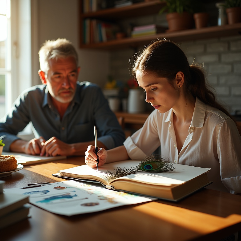A graduate on a stage choosing between two doors — one bright and expected, one dim and uncertain — their hand reaching toward the uncertain door, a packed auditorium behind them