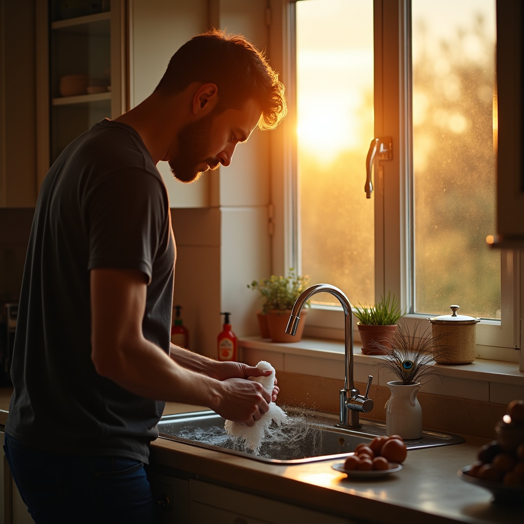 Three doors in a corridor — one dark and dusty (tamasic), one flashy with neon signs (rajasic), and one simple, clean, and open with daylight streaming through (sattvic)