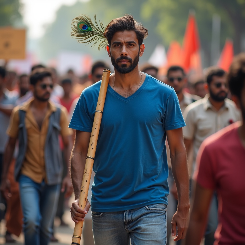 A person walking through a storm of responsibilities and demands, but their silhouette is translucent — the chaos passes through them without sticking