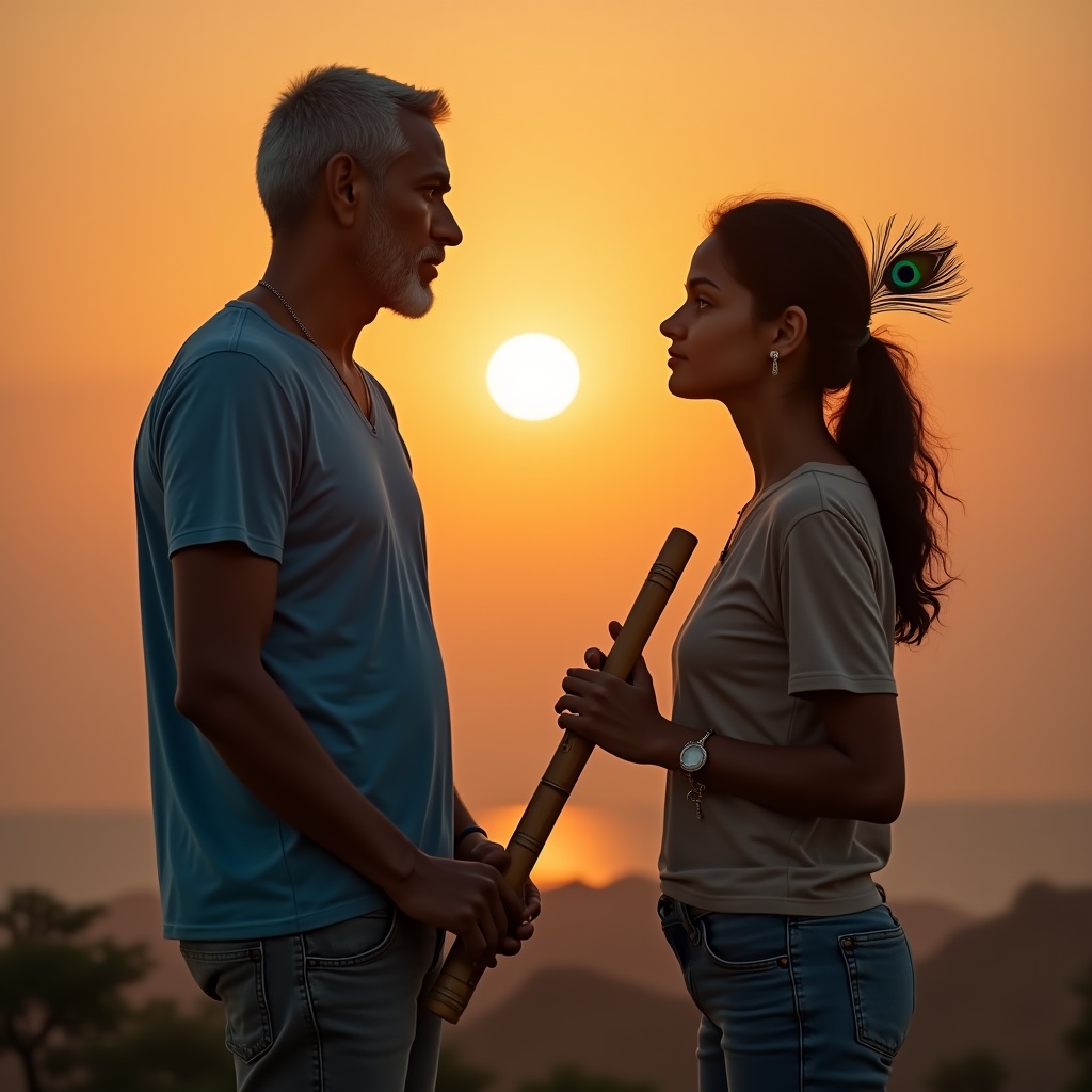 Two people looking at the same scene — one sees only the surface, the other sees light and depth and movement invisible to the first