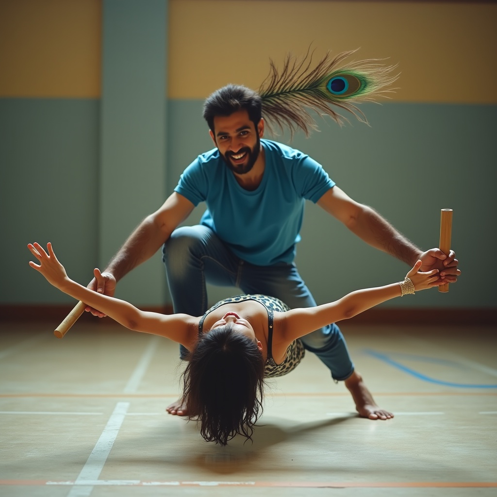 A person standing in heavy rain, arms open, face turned upward, releasing everything — a moment of total surrender