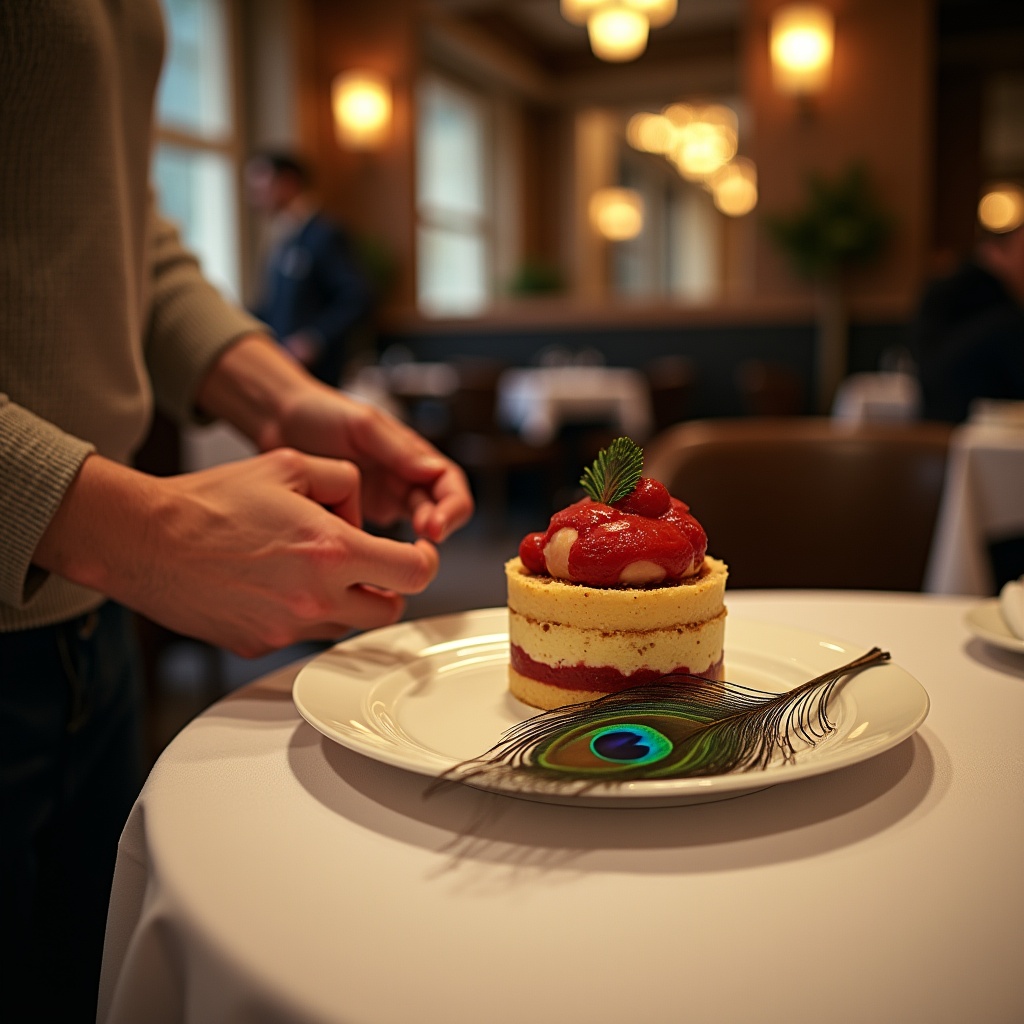 A person walking past a brightly lit store window full of gadgets, smiling but not stopping, continuing down a quiet street