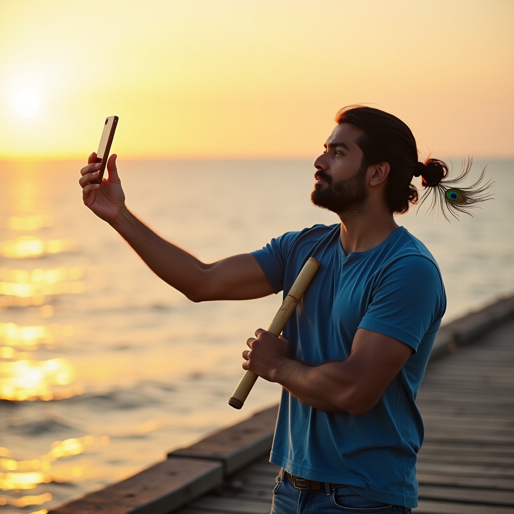 A person standing in a room where everything is slowly dissolving — furniture, photos, walls — while they clutch a phone showing an angry text thread