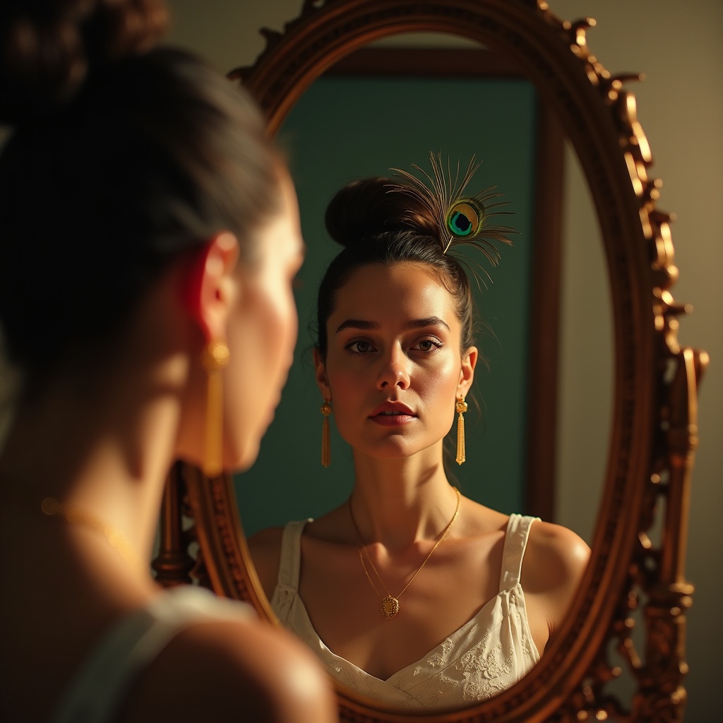 A person sitting quietly by a window at twilight, journal open, pen resting — the intimate moment of honest self-reflection