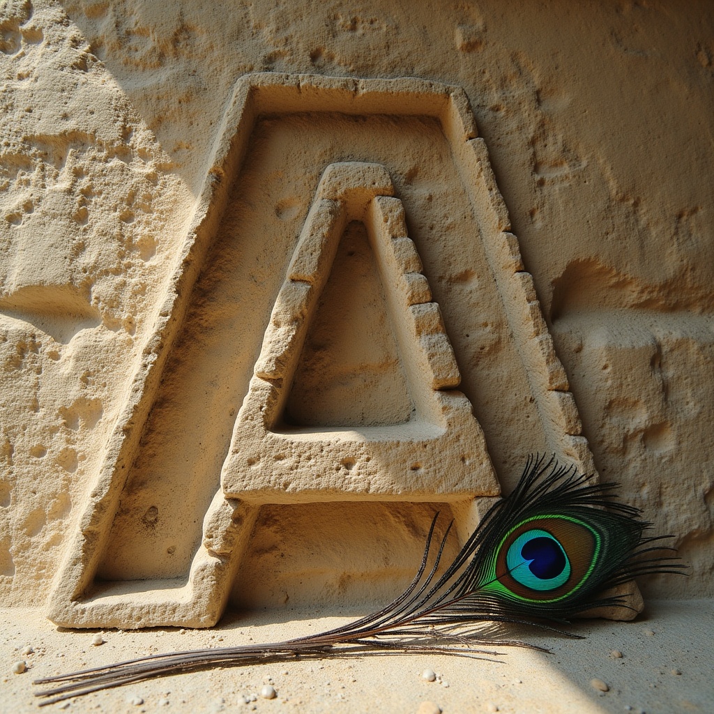 A child tracing the letter A for the first time on paper with a thick crayon, tongue poking out in concentration — the beginning of all language