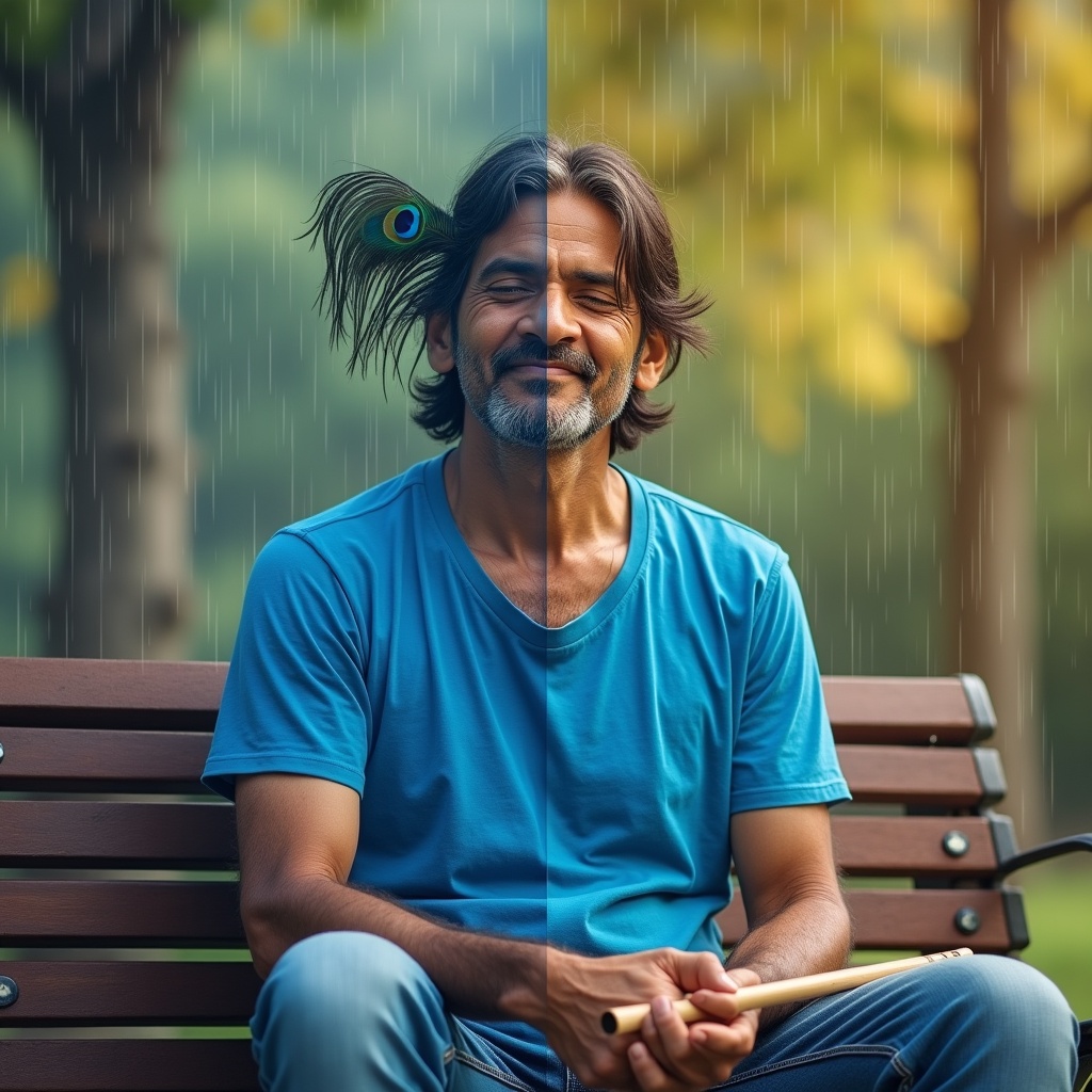 A diverse crowd at a crosswalk seen from above, connected by gentle overlapping circles of warm light